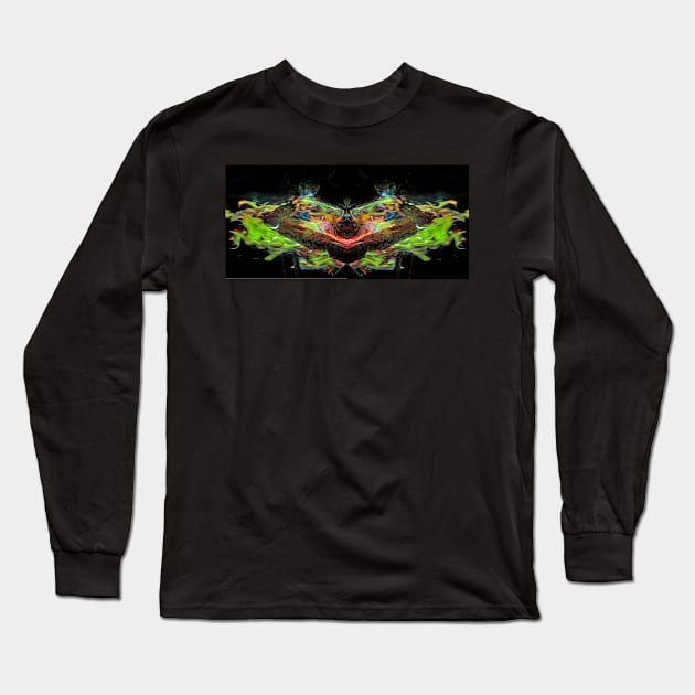 Trippy Tribal Art Burning Heart Long Sleeve T-Shirt by aadventures